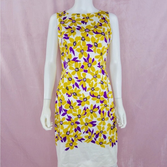Hobbs London Womens Floral Cotton Dress Size US 6 Work Sheath - Picture 1 of 6